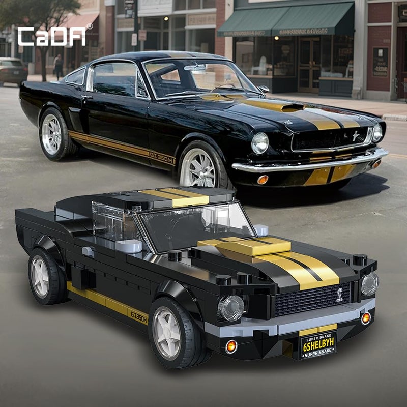 CaDA C55034W Shelby GT 350H Mustang Black Supercar Building Block Model, 285 Pieces, 1:24 Scale, Adult Collectible Toy - Image 3