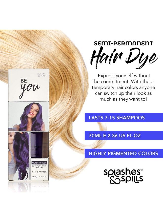Splashes & Spills Semipermanent Violet Hair Dye Vibrant 2.36 Oz. Tubes Temporary Hair Color Ammonia And Peroxide Free Vegan And 100% Crueltyfree Toner Lasts For 715 Shampoos By Splashes And Spills - Image 3