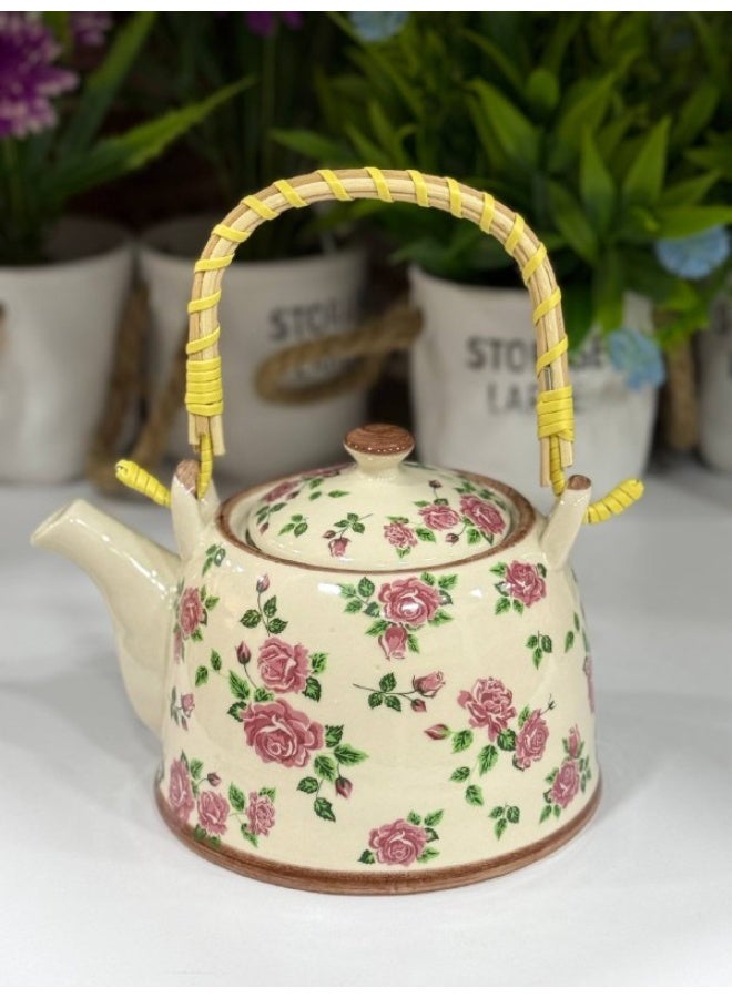 500ml Porcelain Teapot with Handle – Assorted Designs - Image 4