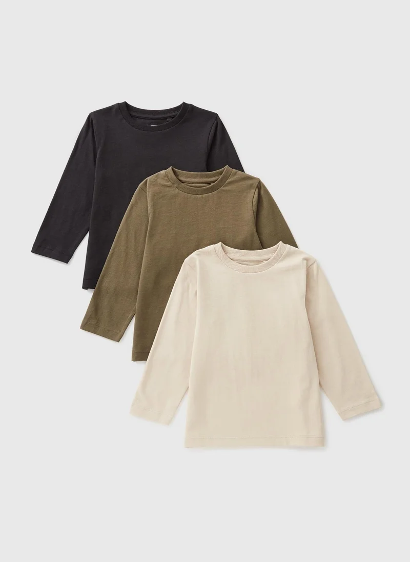Matalan 3 Pack Boys Multicolour Long Sleeve Tops