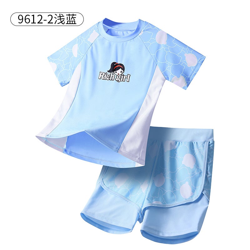 Summer Children''s One-Piece Swimming Suit with Quick-Drying Fabric, Dry and Breathable, Balanced Elasticity, Comfortable and Non-Restrictive Short Skirt Swimsuit - Image 1
