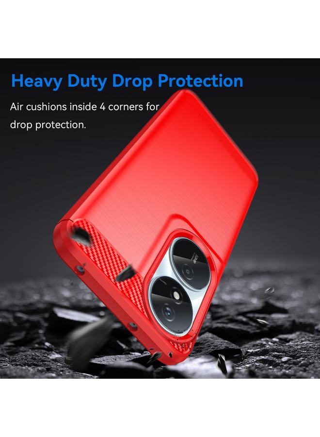 S-TOP Case For Honor Play 50 Plus Brushed Texture Carbon Fiber TPU Phone Case - Image 3