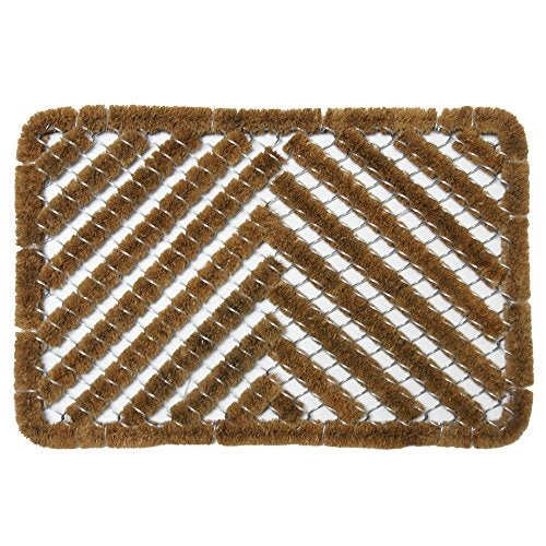 RubberCal Herringbone Outdoor Scraper Door Mat 18 by 30Inch