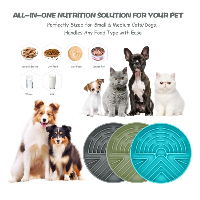 Lesipee Slow Feeder Dog Bowl for Large & Small Dogs, Anti Choking Puzzle Dog Food Bowl with Non-Slip Base, Interactive Pet Slow Eating Tool, Silicone Cat Feeding Mat for Puppies & Cats(Grey) - Image 2