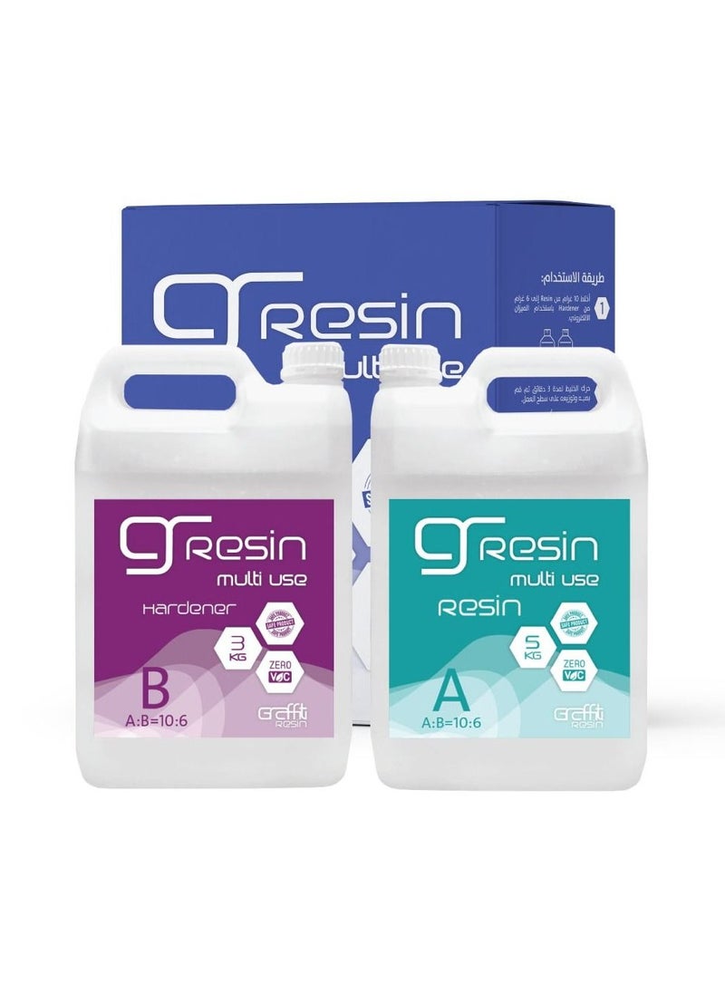 Graffiti Resin - 2-Piece Resin And Hardener Set Clear 8kg - Image 1