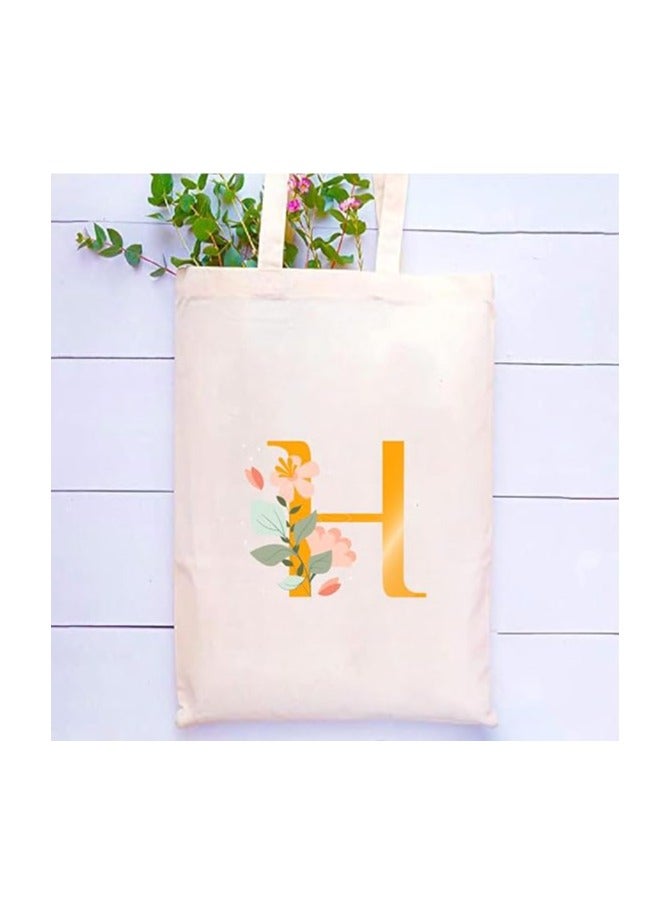 PRINTSHOP4ME Initial Letters Printed Canvas Cotton Tote Bag For Women-Party Gift Idea And Cotton Gift Bag,Reusable Bag - Image 2