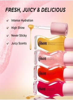 Gisou GISOU Honey Infused Lip Oil Honey Gold - Clear Golden Glow, Hydrating & Nourishing Lip Treatment (0.27 oz / 8 ml)  - Image 2