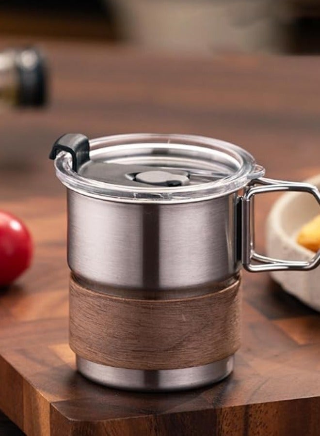 304 stainless steel outdoor cutlery step outdoor cup folding handle coffee cup - Image 2