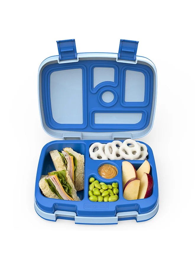 Bentgo Kids Leak Proof, 5 - Compartment Bento - Style Kids Lunch Boxideal Portion Sizes For Ages 3 To 7, Bpa - Free, Dishwasher Safe , Food - Safe Materials, 2 - Year Warranty (Blue)