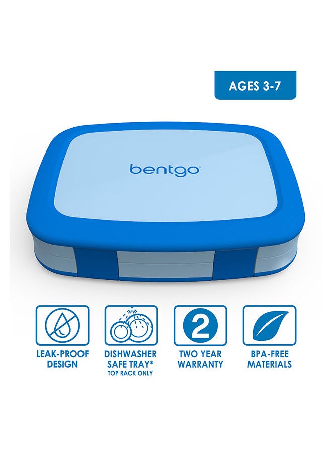 Bentgo - Kids Leak Proof, 5 - Compartment Bento - Style Kids Lunch Boxideal Portion Sizes For Ages 3 To 7, Bpa - Free, Dishwasher Safe , Food - Safe Materials, 2 - Year Warranty (Blue) - Image 1