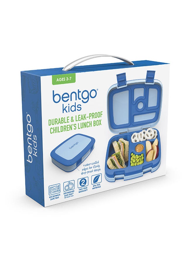 Bentgo - Kids Leak Proof, 5 - Compartment Bento - Style Kids Lunch Boxideal Portion Sizes For Ages 3 To 7, Bpa - Free, Dishwasher Safe , Food - Safe Materials, 2 - Year Warranty (Blue) - Image 1