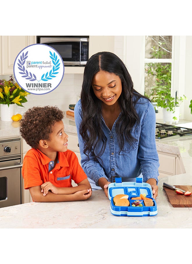 Bentgo - Kids Leak Proof, 5 - Compartment Bento - Style Kids Lunch Boxideal Portion Sizes For Ages 3 To 7, Bpa - Free, Dishwasher Safe , Food - Safe Materials, 2 - Year Warranty (Blue) - Image 1