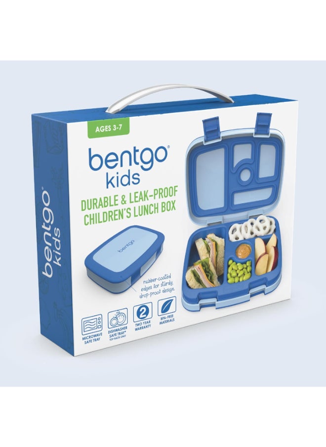 Bentgo - Kids Leak Proof, 5 - Compartment Bento - Style Kids Lunch Boxideal Portion Sizes For Ages 3 To 7, Bpa - Free, Dishwasher Safe , Food - Safe Materials, 2 - Year Warranty (Blue) - Image 1