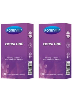 Forever Pack Of 2 Extra Time Premium Natural Latex Condoms  - Image 1