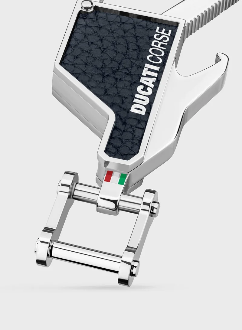 Ducati Tifoso Silver & Blue Keyring