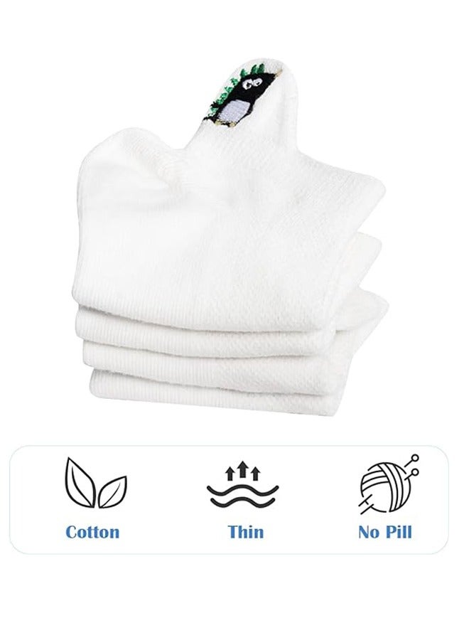 5 Pairs Of Thin Mesh Socks For Boys And Girls, Cotton Low-Cut Lnvisible Socks For Kids Ages 6-8  - Image 3