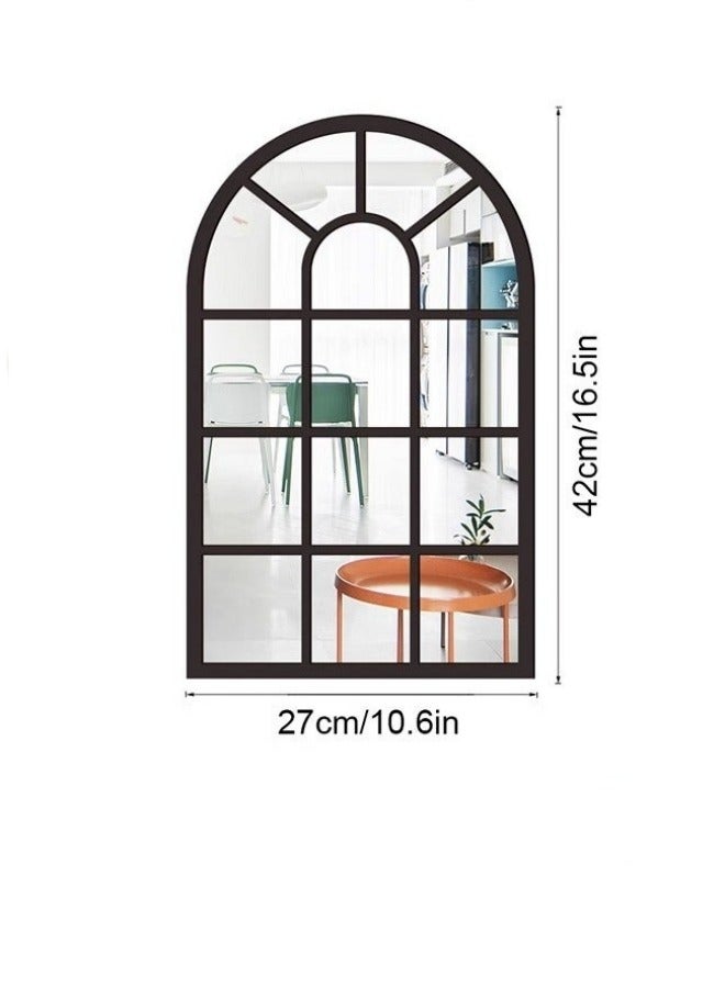 ميكسد ديكور نوافذ مرايا حائط مقوسة لغرفة المعيشة وغرفة النوم والمدخل وحمام المغسلة - Image 5