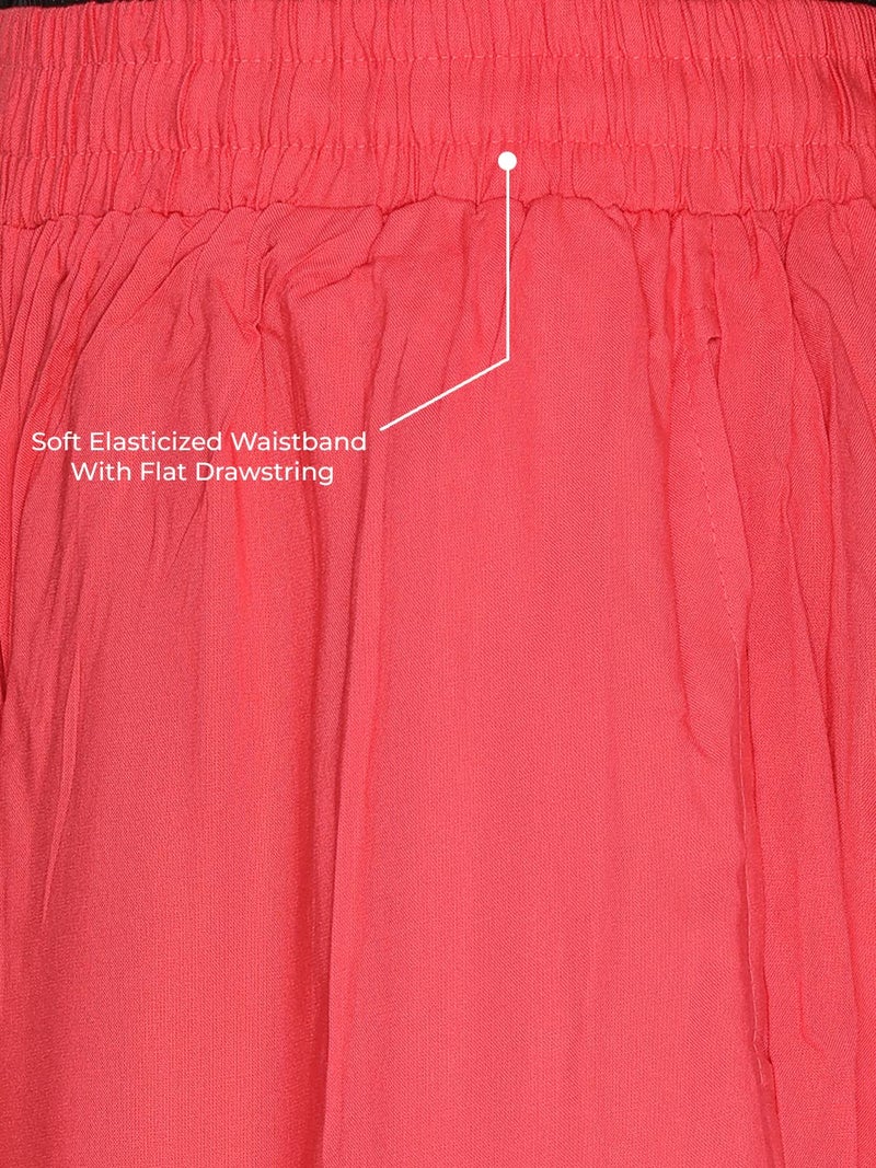 Lyra Women's Rayon Solid Palazzo | Free Size | Pack of 1 Pink - Image 3