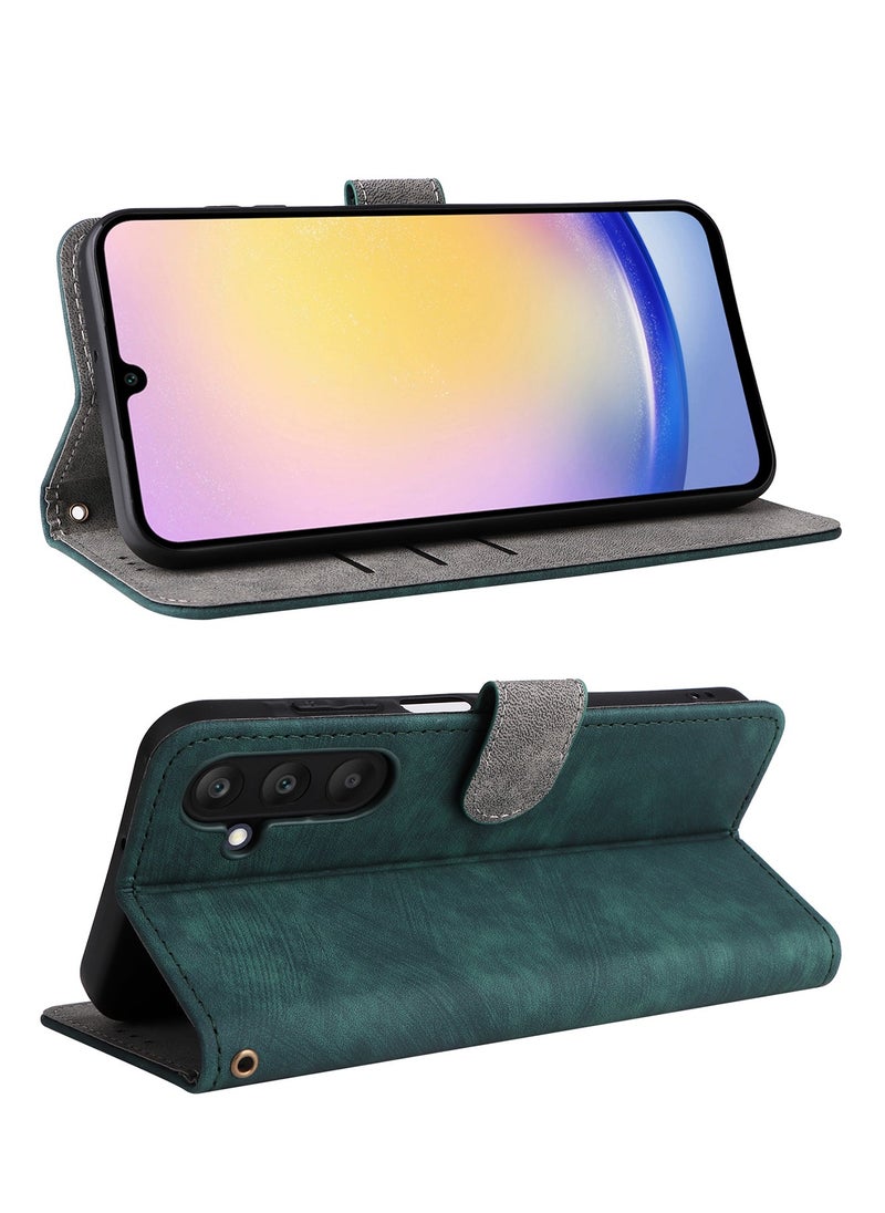 ماركة غير محددة جراب لهاتف Samsung Galaxy M55 5G مع حزام يد، جراب قابل للطي من الجلد الصناعي لحماية الجسم بالكامل ومضاد للصدمات، جراب محفظة RFID مضاد للسرقة  - Image 3
