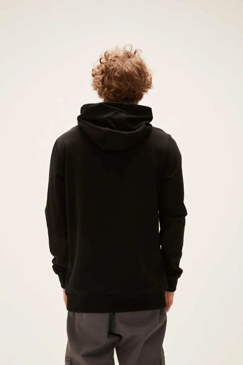 باد بير Inside Patch Men's Black Hooded Sweatshirt