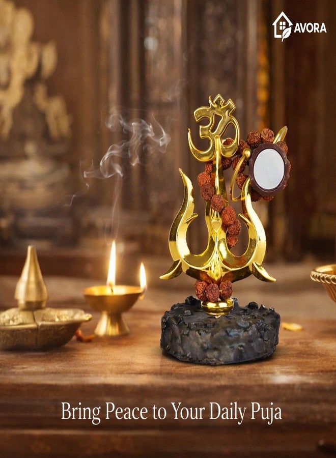 AVORA Resin Mahadev Trishul Murti for Home Temple, Car Dashboard & Office | Compact Lord Shiva Idol for Puja, Meditation & Spiritual Decor | Shiv Showpiece 8.5×6.5×11 cm - Image 5