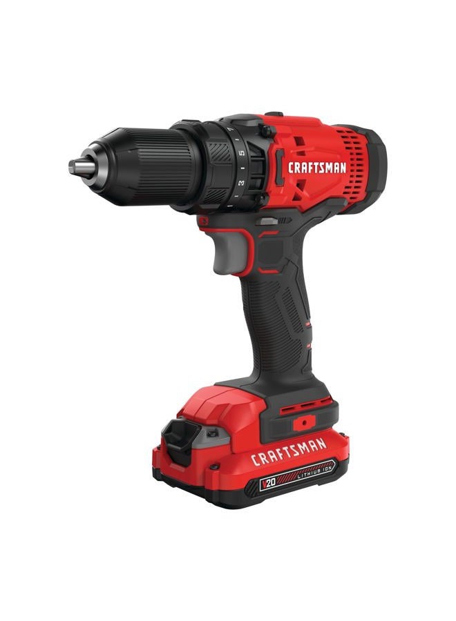 CRAFTSMAN V20 Cordless Drill/Driver Kit, 1/2 inch, Battery and Charger Included (CMCD700C1) - Image 1