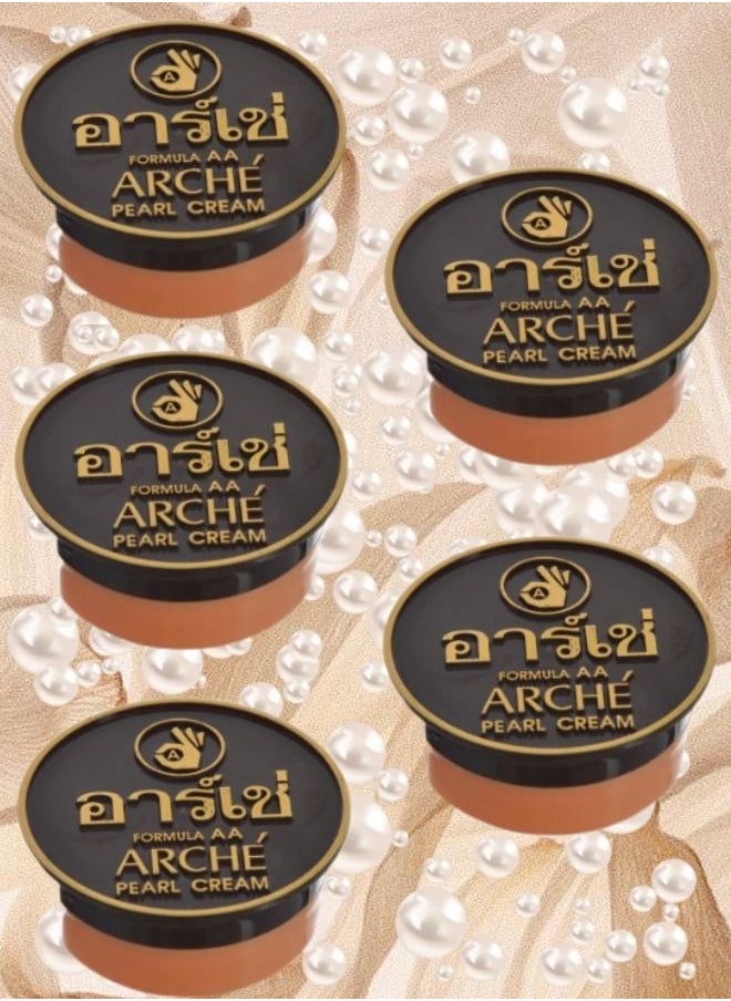 Arche 5 Pieces Arche Pearl Cream Beauty Cream Lightening Acne Prone Skin Whitening Anti Acne Covering Black Spots On The Face Sun Protection Softening The Skin Cream Before Makeup 3 Grams  - Image 1