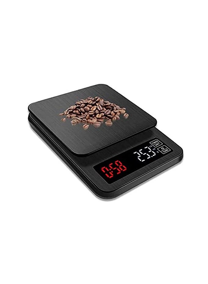 SYOSI ميزان مطبخ رقمي 5كجم/0.1جرام ميزان طعام مع شاشة LCD زر لمس نحيف جداً ميزان مطبخ إلكتروني من الفولاذ المقاوم للصدأ أدوات الوزن ميزان كفة - Image 1