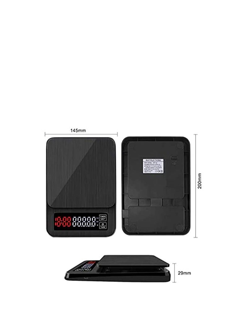 SYOSI ميزان مطبخ رقمي 5كجم/0.1جرام ميزان طعام مع شاشة LCD زر لمس نحيف جداً ميزان مطبخ إلكتروني من الفولاذ المقاوم للصدأ أدوات الوزن ميزان كفة - Image 2