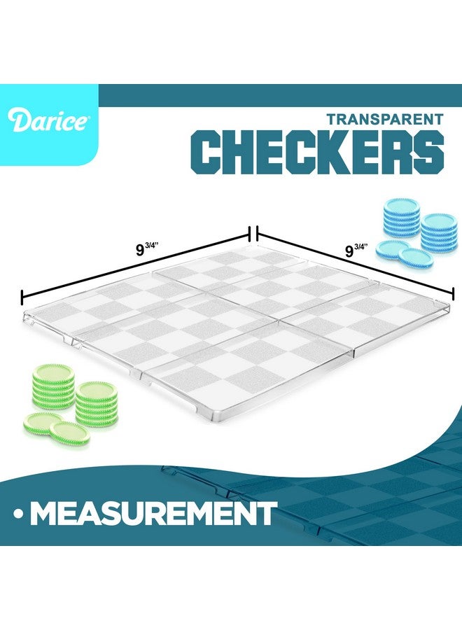 Darice Transparant Checkers Board Game for Kids - Fun Checker Board Travel Games for Boys Girls Adults - Acrylic Board with Acrylic Checkers - Age 6+ - Image 3