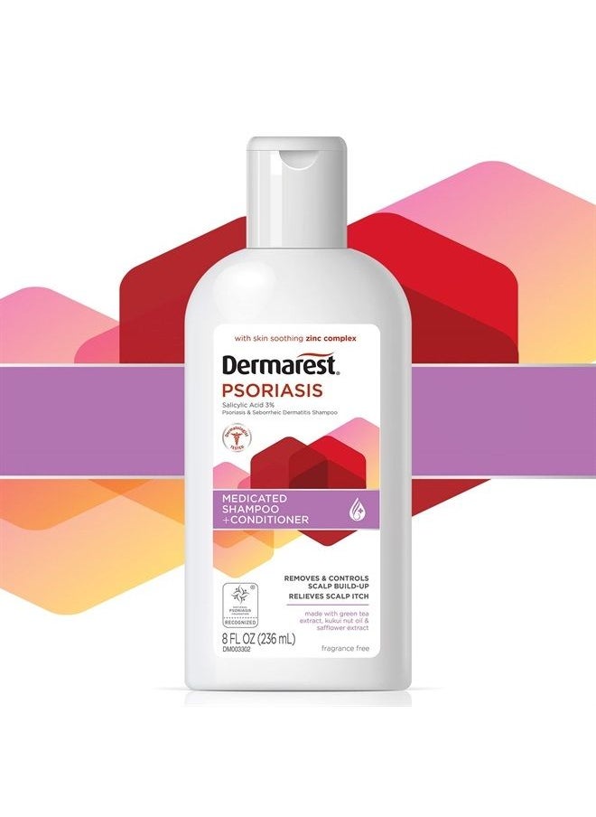 Dermarest Psoriasis Medicated Shampoo and Conditioner, Unscented, Dermatologist Tested, 8 ounces, (Pack of 2)  - Image 2