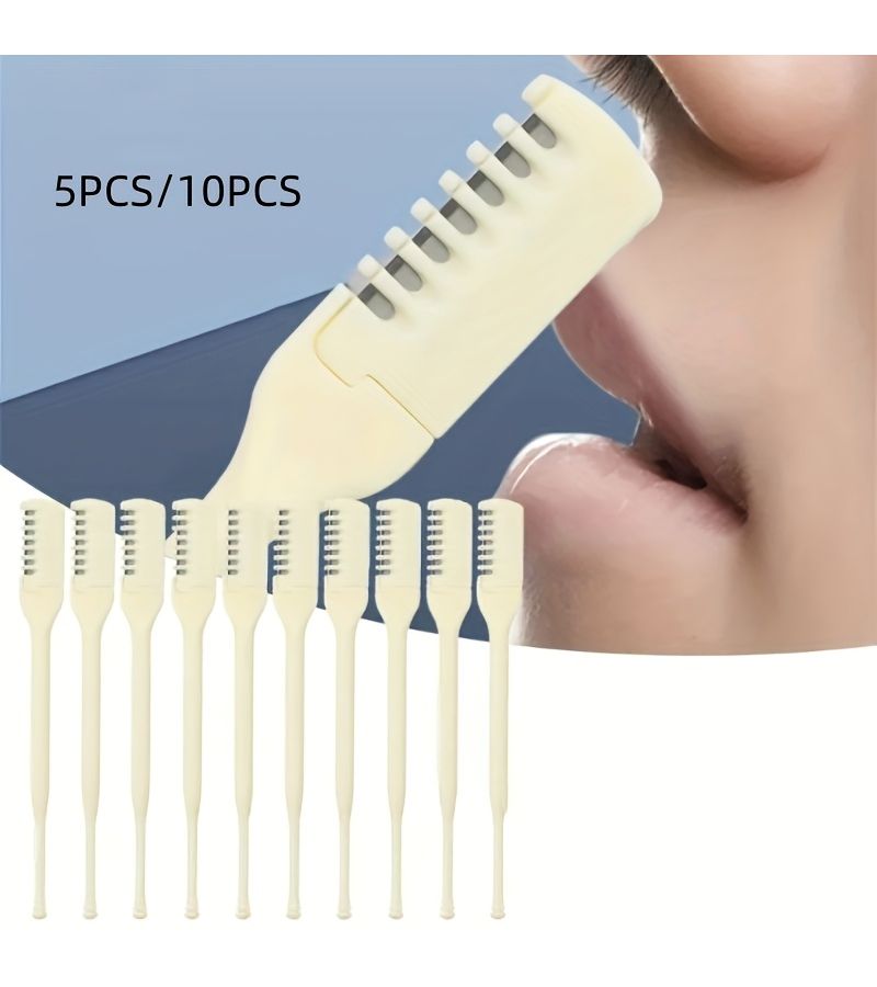 Manual Nasal Hair Trimmer 360 Degree Rotating Scissors 5pcs - Image 1