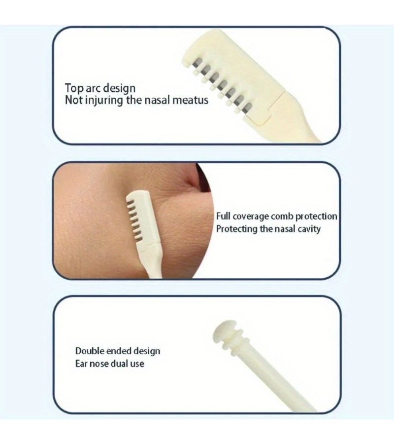 Manual Nasal Hair Trimmer 360 Degree Rotating Scissors 5pcs - Image 4