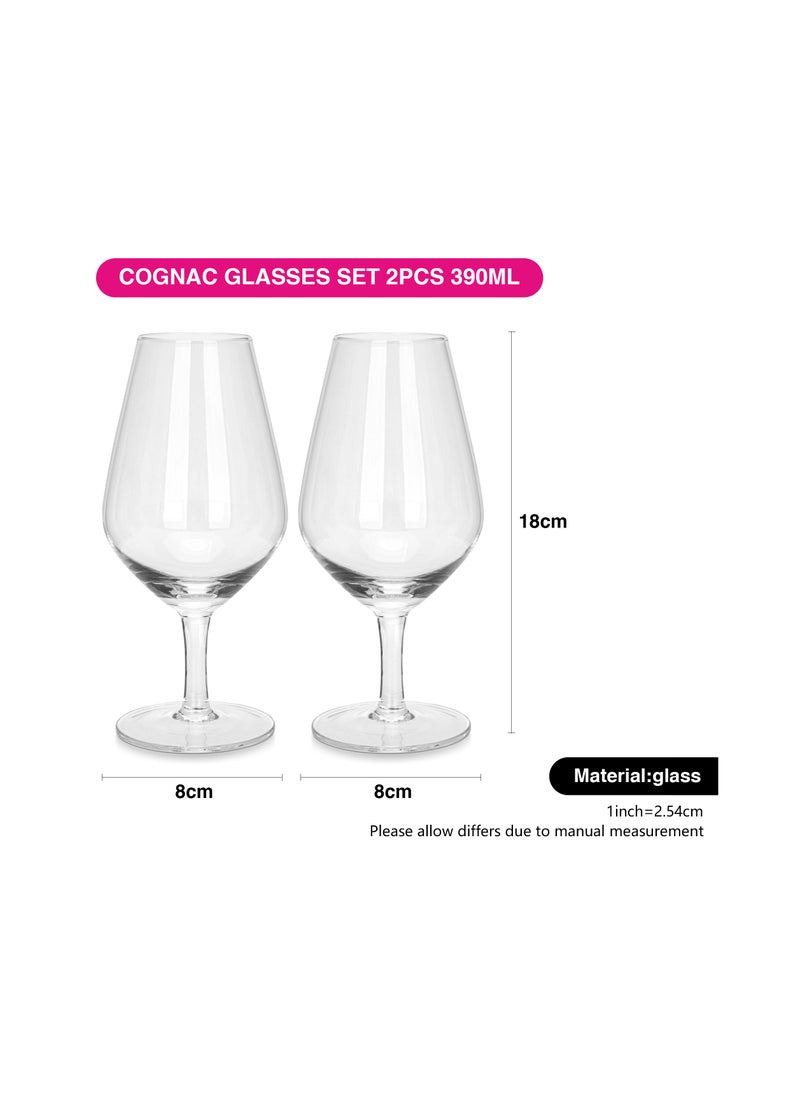 Fissman 2-Piece Water Goblet Cognac Glass Set 390ml  - Image 2