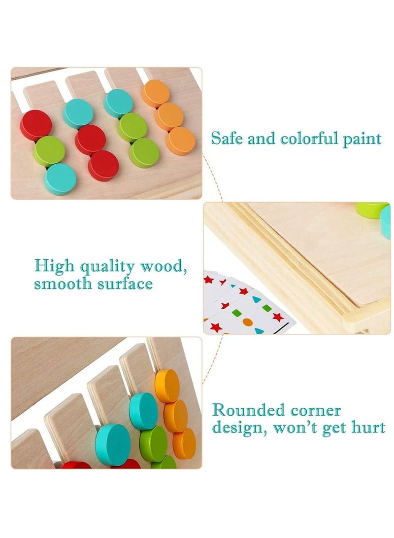 MIXDE Montessori Learning Toys Slide Puzzle Color & Shape Matching Brain Teasers Logic Game Preschool Educational Wooden Toys for Kids Boys Girls Age 3+Years Old Travel Toys Birthday Gifts for Kids - Image 5