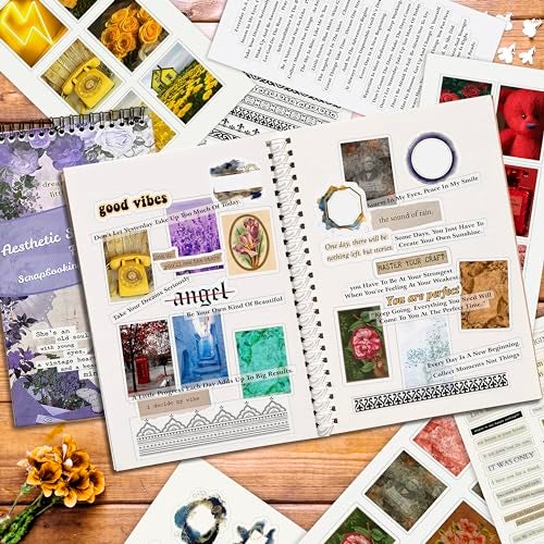 Twinster Aesthetic Journal Stickers Book | 24,A5 Pages 300+ Aesthetic Self-Adhesive Vinyl Sticker for Journal,Scrapbook, Projects, Multipurpose Use. - Image 4