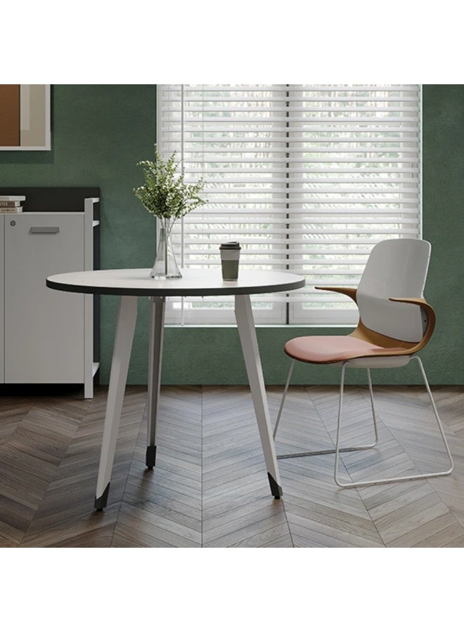 نيو فرونت طاولة اجتماعات Neo Front MDF طاولة اجتماعات مستديرة طاولة صالة بيضاء للمنزل والمكتب TC-P9031 - Image 1