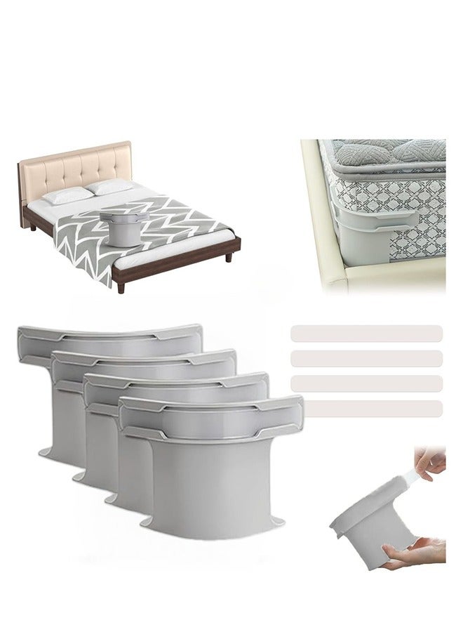 بوفان حاملات ملاءات بأقفال تحافظ على ملاءات السرير مشدودة وثابتة في مكانها، حاملات ملاءات السرير مع شرائط قفل لجميع أحجام الملاءات/المراتب، حاملات ملاءات السرير للزوايا سهلة التركيب (رمادي، 4 قطع) - Image 1