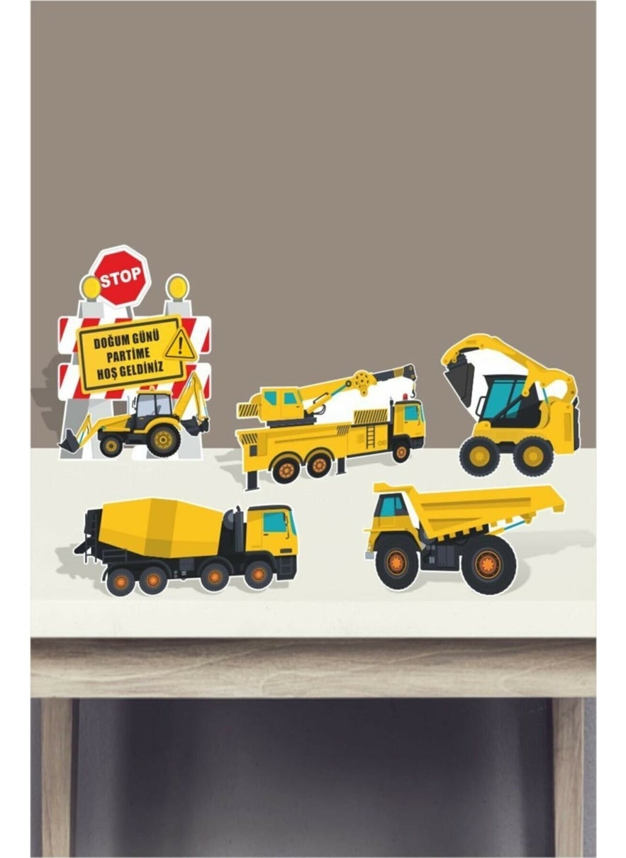 Neşeli Günlerim Happy Days Construction Machines Standing Board Set (Desktop) ** Thick Paper 