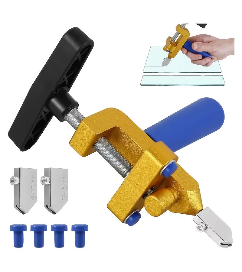 Thickened Gold Blue Manual Tile Cutter with Blades And Pads Heavy Duty Cutting Tool - Image 3