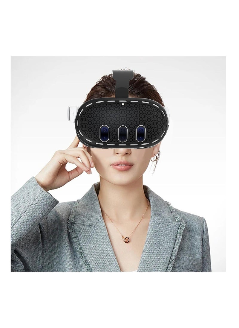Protective Cover for Oculus/Meta Quest 3 Accessories, Silicone Controllers Grip Cover Protector, Soft Shell Skin with Face Cover and Lens Cover (Black) - Image 5