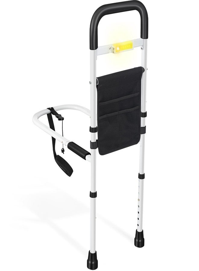 Panta Bed Rails for Elderly Adults Safety, Adjustable Bed Assist Rails for Seniors with Motion Light, Bed Side Rails with Support Legs and Storage Pocket, Portable Bed Cane (Black) - Image 1