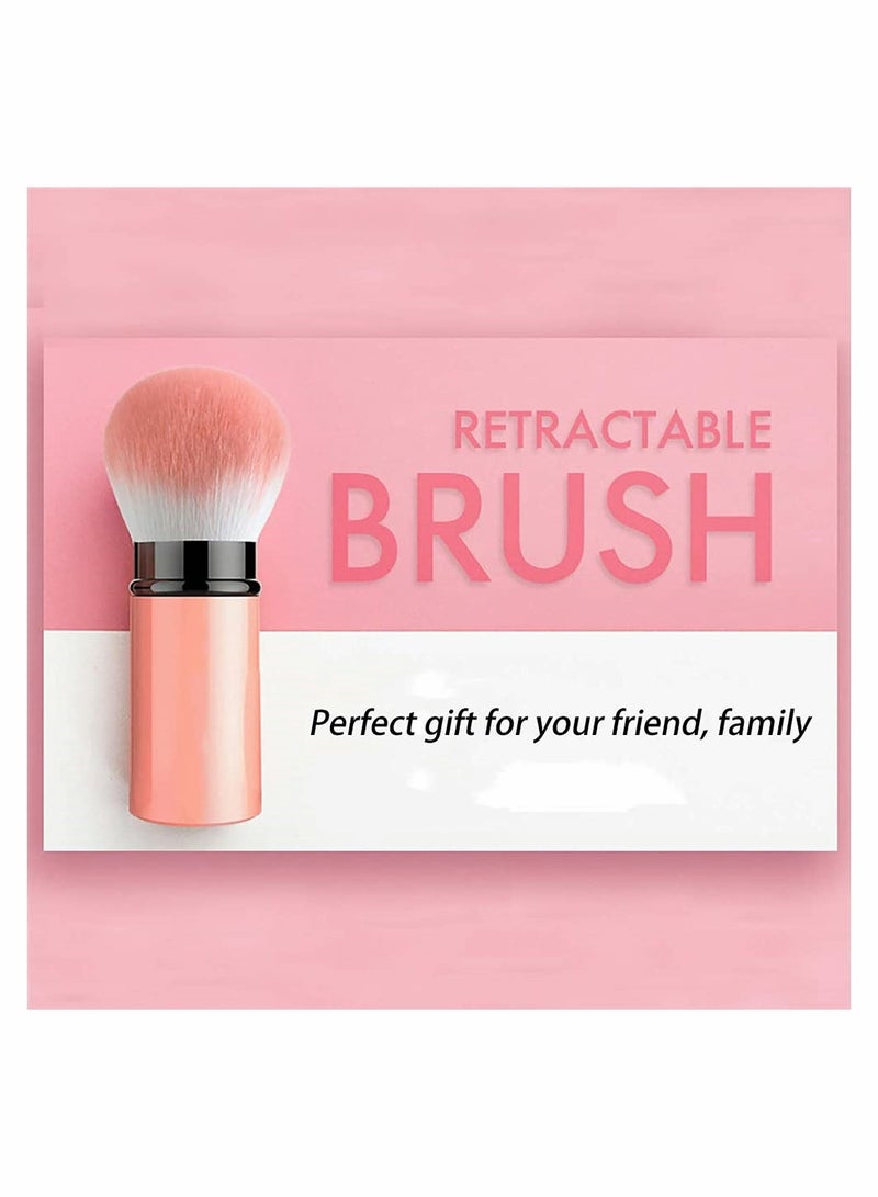 Retractable Travel Kabuki Brush Portable Blush Powder Brush with Cover Ideal for Flawless Makeup Touch Ups - Image 3