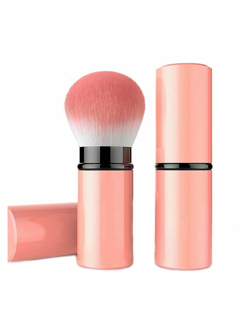 Retractable Travel Kabuki Brush Portable Blush Powder Brush with Cover Ideal for Flawless Makeup Touch Ups - Image 1