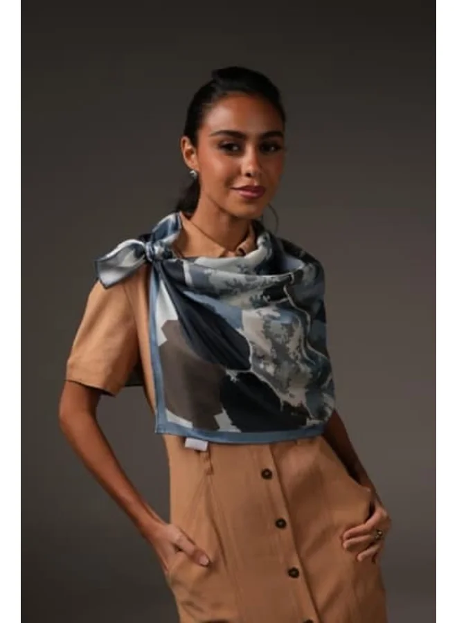 Papilio Papilio Hares Abstract Printed Square Silk Scarf