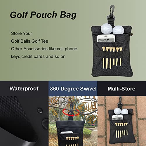 CORECISE Golf Tee Pouch Bag,Zipper Golf Ball Bag,Golf Accessory Pouch,Golf Accessories Holder,Black - Image 4