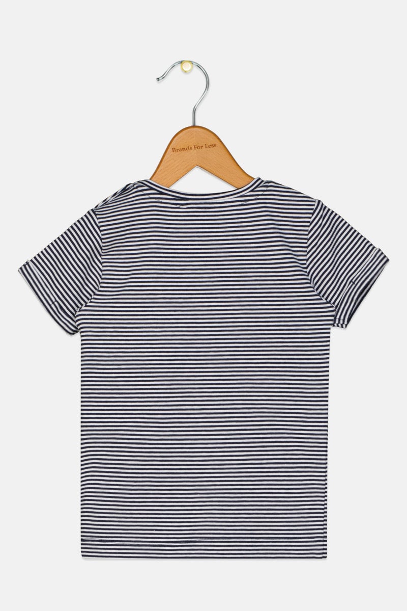 NAME IT Toddlers Girl Stripe Short Sleeves Top, Multicolor - Image 2