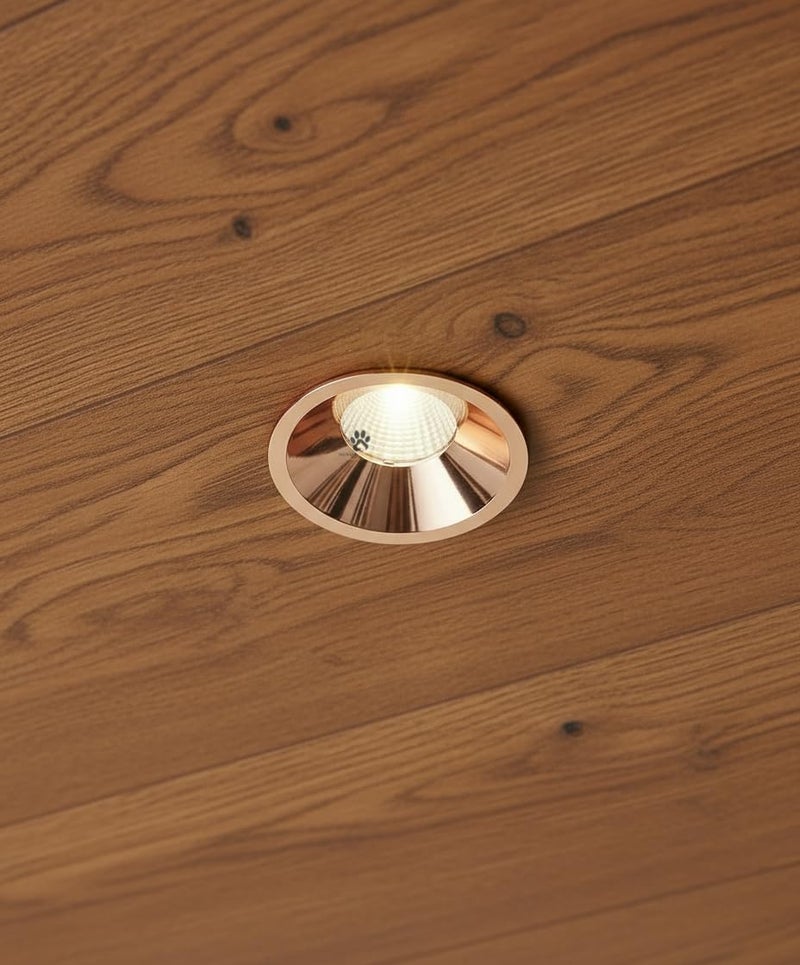 Mufasa 12 Watts Rose Gold Finish Round LED COB Spotlight, Focuslight, Down False Ceiling Light, Pop Light (Warm White) (Pack of 1) - Image 1