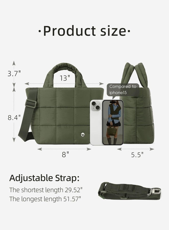 WESTBRONCO Mini Puffer Crossbody Bags for Women, Small Puffy Quilted Purse Nylon Shoulder Handbag with Adjustable Strap - Image 3