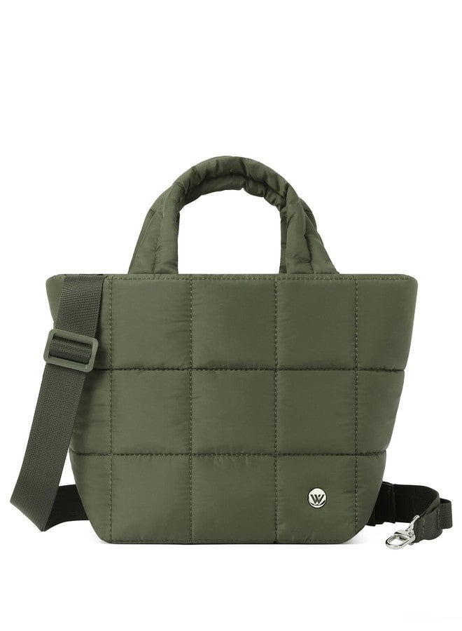 WESTBRONCO Mini Puffer Crossbody Bags for Women, Small Puffy Quilted Purse Nylon Shoulder Handbag with Adjustable Strap - Image 1